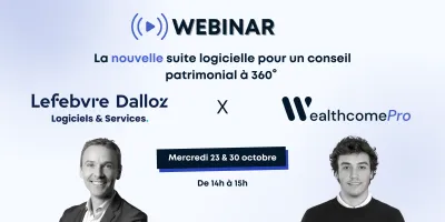 Visuel_ Webinaire 17/10/2024 Lefebvre Dalloz x Wealthcome Pro